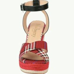 Mulberry tartan sandals Red size 7